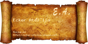 Ecker Atália névjegykártya